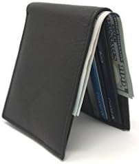 Luxco's Designer Men's Slim Brown Genuine Cowhide Leather Money Clip Bifold Wallet - Credit Card / ID / Money Holder Case / Minimal Wallet (Brown)