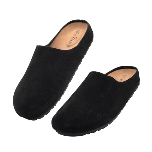 JOMIX Women's House Slippers Cork Suede Clogs with Anatomical Insole Comfortable and Lightweight Slippers
