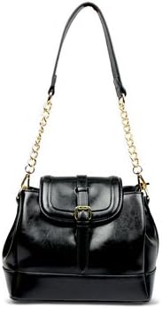 Yuanse Korean Fashion Bucket Bag, Small Models Lady's Shoulder Bag，high-grade Pu Leather, Polyester Solid Color Soft Zipper --Y026 (black)