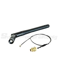 Super Power Supply® 1 x 2dBi RP SMA doble correa de 2,4 GHz de 5 GHz + 1 x 8 en   20 cm U. Cable Antena MOD Kit Antena Mod sin conocimientos para enrutadores inalámbricos Linksys Cisco E2000 E2500 ea2700 E3000 EA3500 E4200 ea4500 wrt320 N wrt330 N wrt400