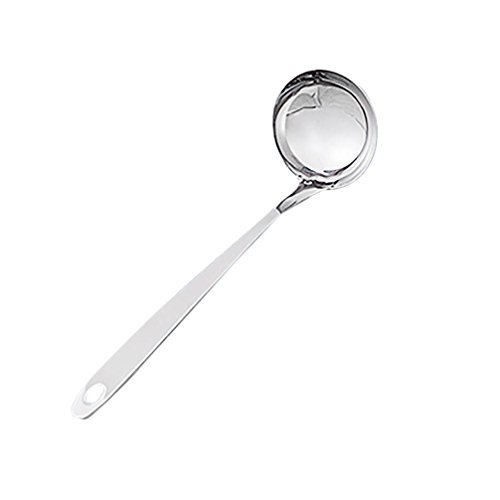 Soup Ladle, Jiayit Stainless Steel Sauce Ladle Handled Spoon Tableware Dinnerware for Home Kitchen or Restaurant (Silver: Ladle) - Thumbnail 3