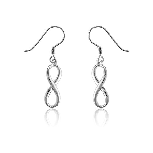 Sterling silver infinity figure 8 high-polish, solid dangling ear…