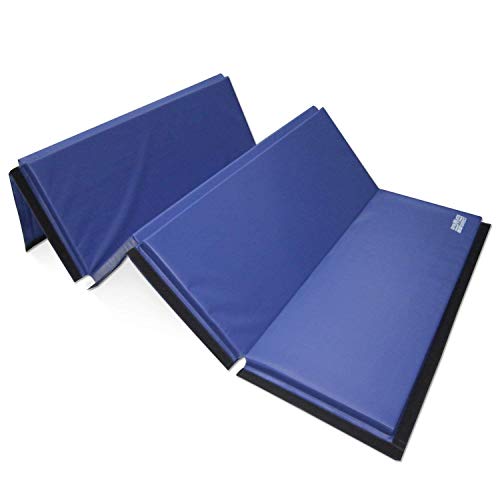 gymmatsdirect 5'x10'x2 Super Large Gymnastics Exercise Tumbling Mat, 5 Panels Folding Gym mats, Blue - Thumbnail 2
