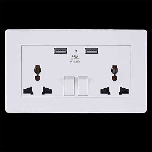 Universal Dual 2 USB Electric Travel Wall Power Socket Outlet Adapter Plug Plate 2100mA Portable Safety Fused