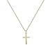 LOYATA Tiny Cross Pendant Necklace, 14K Gold Plated Minimalist Simple Delicate Y Necklace Christian Necklace for Women Girls