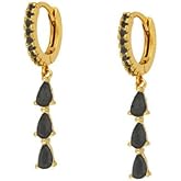 StyleJella Gold Silver Dangle Rhinestone Crystal Drop Hoop Earrings for Women, Diamond Huggie Dangle Earrings for Wedding,Statement Earrings 14k Gold Plated Prom Fashion Long Dangling Jewelry Gift