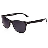 SUNGAIT Polarized Wayfarer Sunglasses for Men Women - Classic Full Metal Frame Style (Black Frame Gray Lens)