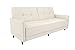 DHP Andora 76 Inch Futon Sofa Bed in Faux Leather, Modern Upholstered Couch Sleeper with Button Tufted Back and Seat, Full, White