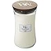 WoodWick Large Hourglass Scented Candle | Linen | with Crackling Wick | Burn Time: up to 130 Hours