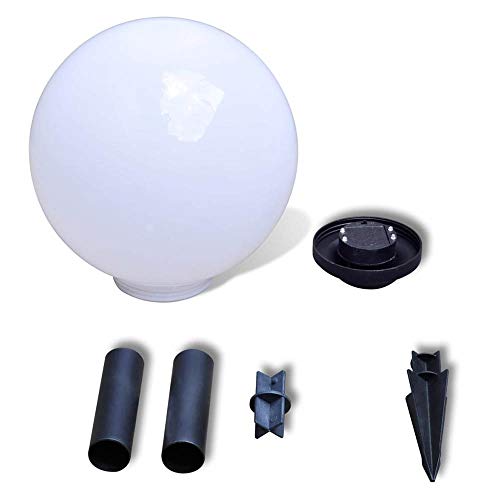 LED Solarlampe-Set 2er Set Solarlicht Kugellampe Ø30cm Außenlampe Wegeleuchte Außen LED Solar Kugel licht Aussenleuchte… – Bild 4