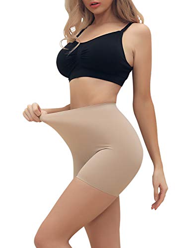 SLIMBELLE Slip Shorts for Women Under Dresses Seamless Boyshorts Panties No Panty Line Underwear Nude M - Thumbnail 7