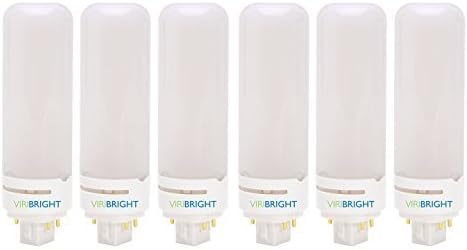 Viribright 750169-6 2040 13-18W Equivalent, 4000K 680lm G24Q 4-Pin 8.5W LED PL Bulb (6 Pack), 4000k-Cool White, 6 Piece