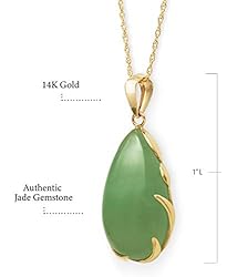 Belacqua Natural Green Jade Teardrop Charm Pendant