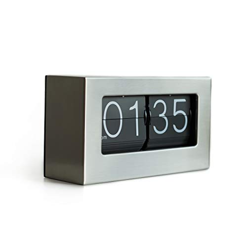 Rejea WonderZoo Auto Flip Clock, Stainless Steel Wall Mounted, Desktop