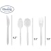 Disposable Plasticware Combo Set, White - 400 Count Cutlery - Fork, Knife, Spoon, and Teaspoon - Dining Collection