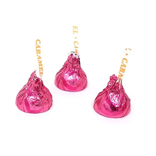 Hershey Kisses Pink Foil Candy in Milk Chocolate & Caramel Kisses