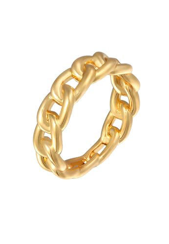 Elli Ring Damen Band Glieder Chain Optik Trend Goldfarben