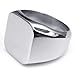 KONOV Polished Stainless Steel Band Biker Men's Signet Ring - Size 10