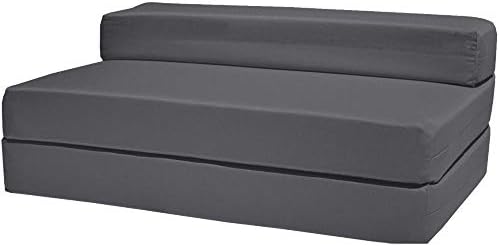 Gilda| Futon Z Adult Sofa Bed (Standard Cushion) - Deluxe Fold Out Mattress Double Clean Coated Polyester Fabric Bounce Back Fibre Blocks Indoor & Outdoor (Water & Stain Resistant)(Graphite Grey)