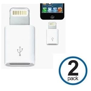 eCosmos Micro USB to 8 pin Charge Sync Data Connector Adapter for IOS devices(Pack of 2)