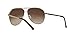 A|X ARMANI EXCHANGE Ax2002 Aviator Sunglasses, Light Gold/Dark Brown/Dark Brown Gradient, 61 mm