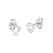 SilverCloseOut Sterling Silver Dainty Heart Stud Earrings for Women