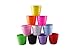TRUEDAYS 4.3 Inch Plastic Planter Multi Color Flower Pots with Plant Saucer Modern Garden Pots for House Plants, Set of 10