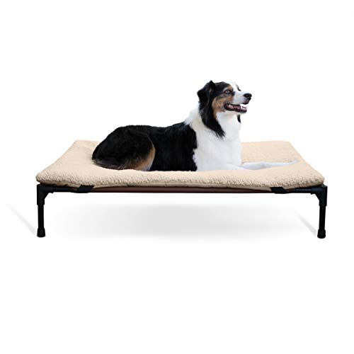 K&H PET PRODUCTS Original Elevated Pet Cot Tan with Microfleece Pad