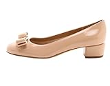Guoar Women's Closed Toe Block Heels Patent Bowknot Pumps Shoes Low Heels For Dress Party