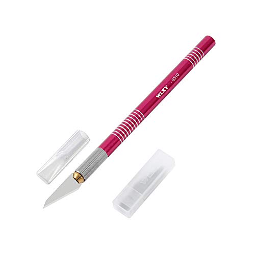 Precision Cutter Utility and Hobby Knife, Solid Metal Art Pen Knife Craft Scalpel with 5 Replacement Blades-Craft Knife Set for DIY Art Creation Cutting Carving Scrapbooking (Rose) - Thumbnail 2