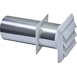 Pasco Lambro 267W Louvered Vent With Tail Pipe and Trim Plate 4 Inch White Plastic