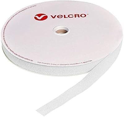 VELCRO Brand 150mm Sew On Hook & Loop Tape White Continuous Length 1m