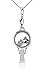 Stainless Steel Floating Locket Lanyard with Badge Holder Included Chain and Choice of 6 Charms and 1 Plate (Silver Rhinestone | Stainless Steel - Twist)
