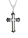 Urban Jewelry Powerful Mens Stainless Steel Cross Necklace Pendant (Black, Silver, 21