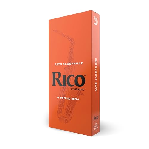 D’Addario Woodwinds - Rico Alto Sax Reeds - Reeds for Alto Saxophone - Alto Saxophone Reeds Crafted for Beginners, Students, Educators - Strength 2.5, 25-Pack