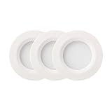 GetInLight Dimmable LED Puck Lights Kit, Recessed or Surface Mount Design, Soft White 3000K, 2W (6W Total, 30W Equivalent), White Finished, ETL Listed, (Pack of 3), IN-0102-3-WH