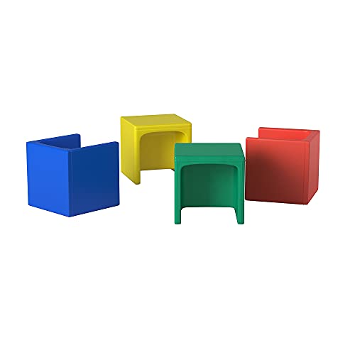 Children's Factory Cube Chairs, Set4, Primary, CF910007, Classroom