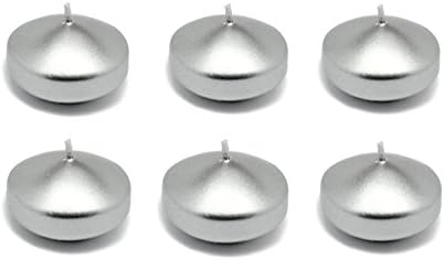 Metallic Silver 2" Floating Candles Unscented Floater Candle Discs Premium Quality, Wedding and Party (24 Pack)