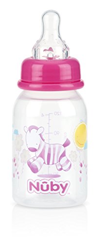 Nuby Printed Non-Drip Bottle, 4 Ounce, Colors May Vary