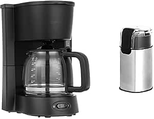 Amazon.com: Amazon Basics Cafetera de 5 tazas (25 oz) con jarra de vidrio y  filtro reutilizable, negro y Amazon Basics molinillo de café eléctrico de  acero inoxidable : Hogar y Cocina