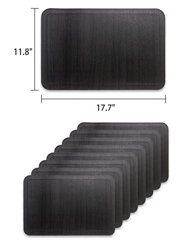 Alpiriral Dining Place Mats Set of 8 Heat Resistant Place Mats Easy to Wipe Off Scrub Vinyl Place Mats Washable Table Mats Protect The Table from Messes & with A Nice Looking in Black