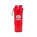 Smartshake Slim Bottle, 17 oz Shaker Cup, Neon Red