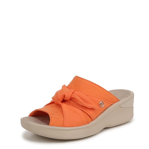 LifeStride Women's Smile Wedge Sandal Orange Leopard 8.5 M