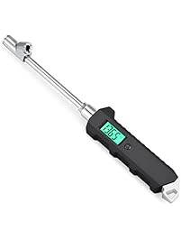 AstroAI Digital Tire Pressure Gauge, 180 PSI RV Heavy Duty Dual Head Stainless Steel Made for Truck Car with Larger Backlit LCD, Black