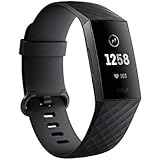 Fitbit Charge 3 Fitness Activity Tracker, Graphite/Black, One Size (S & L Bands Included)