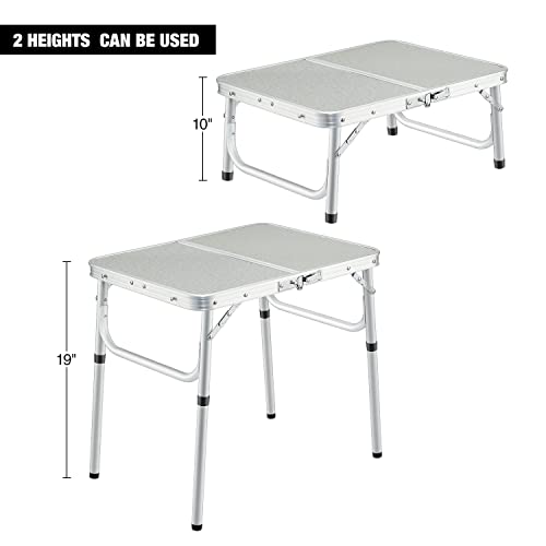 Varbucamp Folding Camping Table, 24''x16'' Aluminum Portable Small