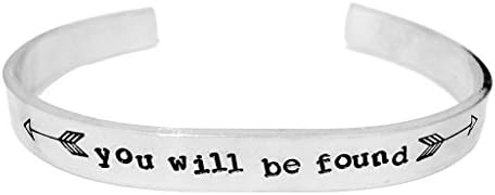 Theatre Nerds 'You Will Be Found' Dear Evan Hansen Broadway Musical Inspired Aluminum Cuff Bracelet