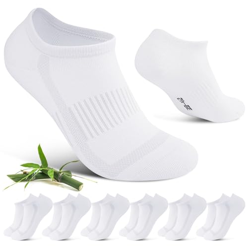 Cirorld Mens Womens Bamboo Sports Socks Breathable Running Cotton Socks 6 Pairs