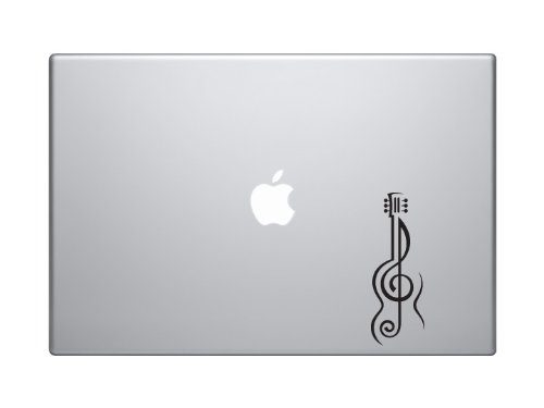Music Note#2- Guitar Treble Clef Symbol Artist School Musical - 5" Black Vinyl Decal Sticker Car Macbook Laptop