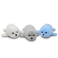 Fluffuns Seal Stuffed Animal - 3-Pack of Stuffed Seal Plush Toys in 3 Colors, 11 Inch Plush Seal